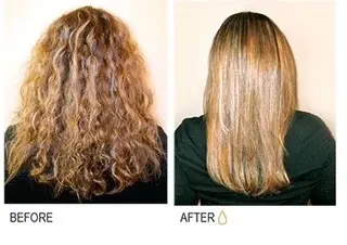 Before and after from using Liquid Keratin